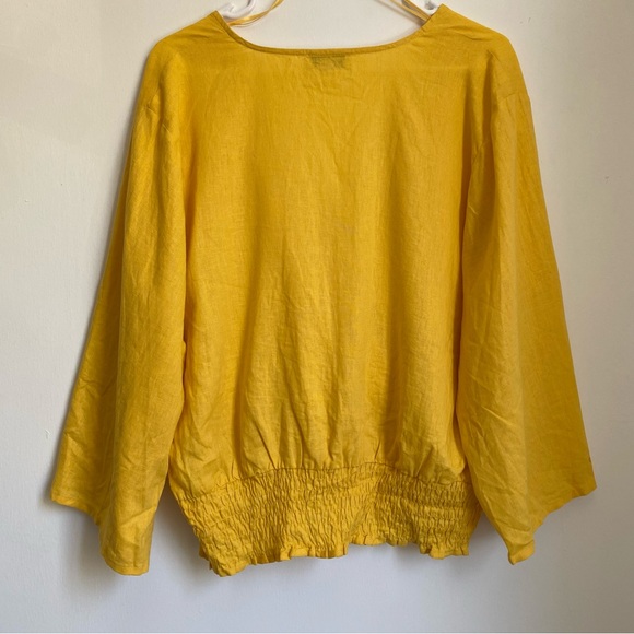 Anthropologie Calligraphie Snap button Linen Top XL - Picture 6 of 7